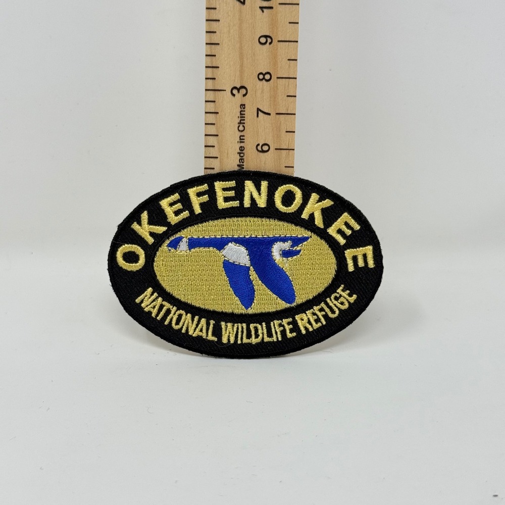 Okefenokee National Wildlife Refuge Embroidered Souvenir Patch Blue Bird Oval